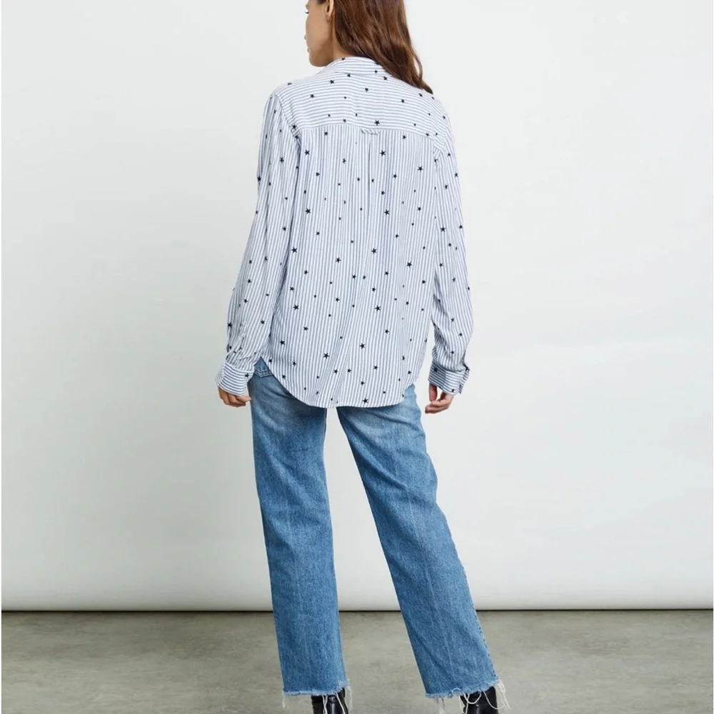 NWT Rails Rocsi Flocked Star Print Shirt - Picture 2 of 5